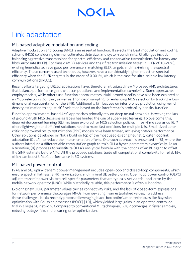 诺基亚贝尔：2024年6G第2层的人工智能机遇白皮书（英文版）_第7页