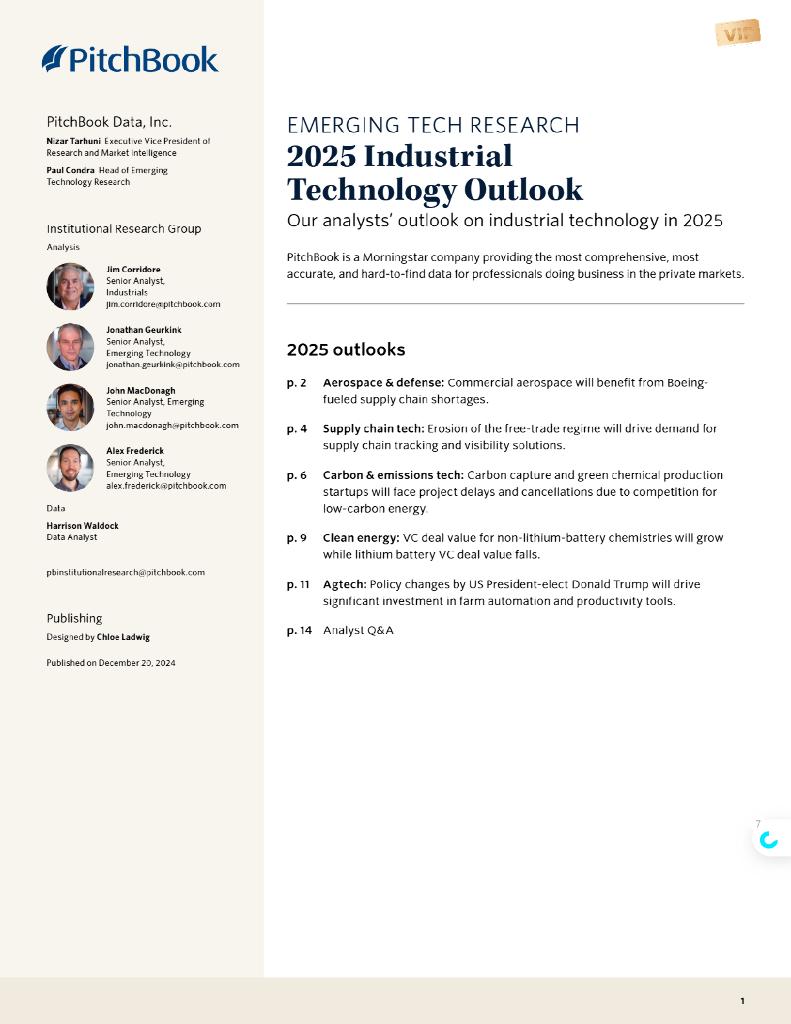 PitchBook：2025工业技术展望报告（英文版）