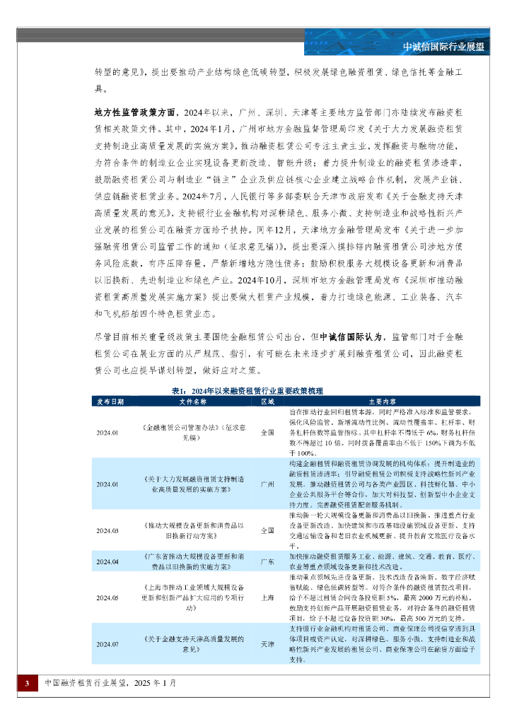 中诚信国际：中国融资租赁行业展望，2025年1月_第3页