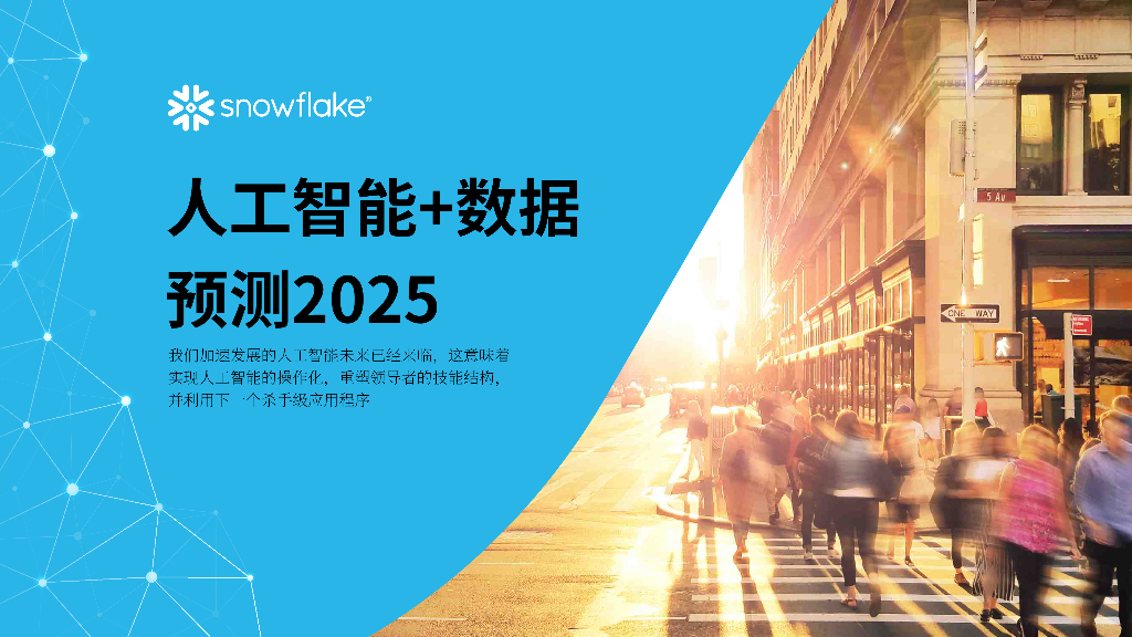 Snowflake：人工智能+数据展望报告：预测2025，AI加速的未来