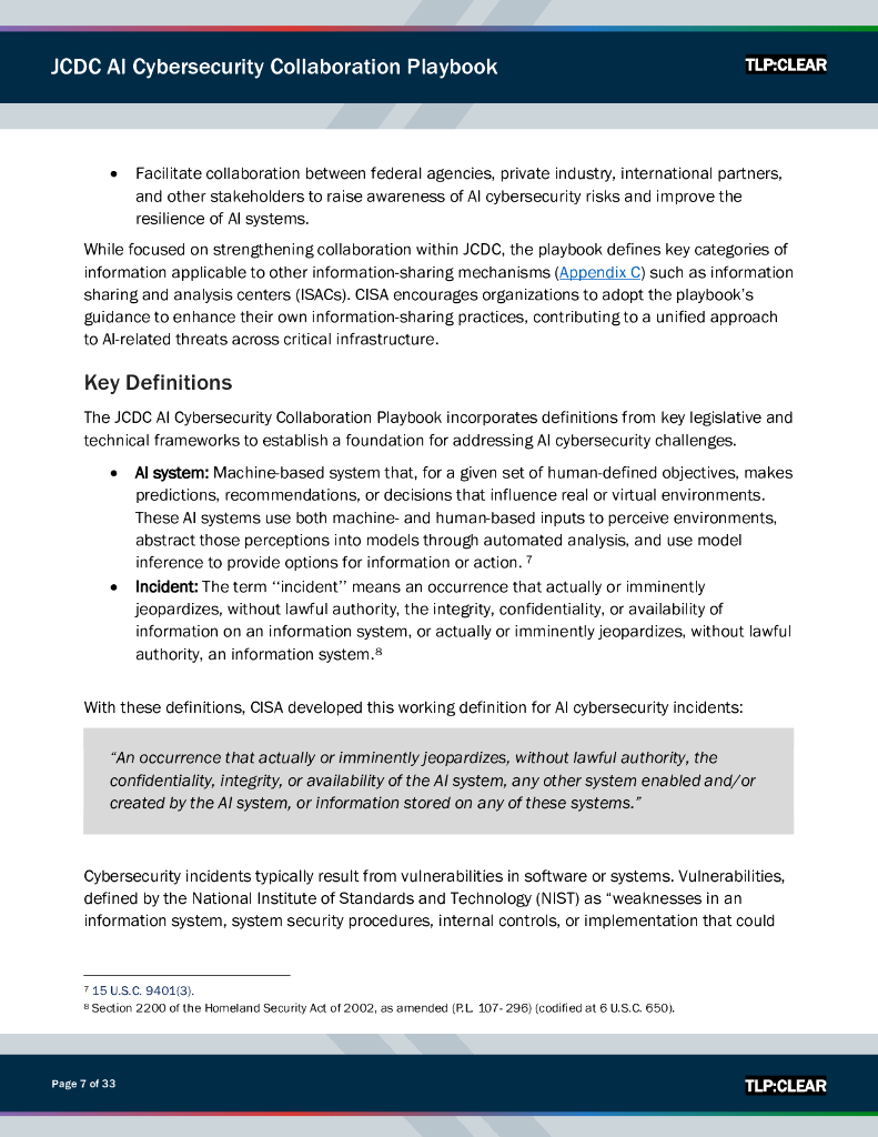 Joint Cyber Defense：2025联合网络防御协作组织人工智能网络安全协作手册（英文版）_第7页