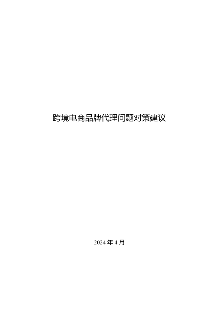 2024年跨境电商品牌代理问题对策建议报告