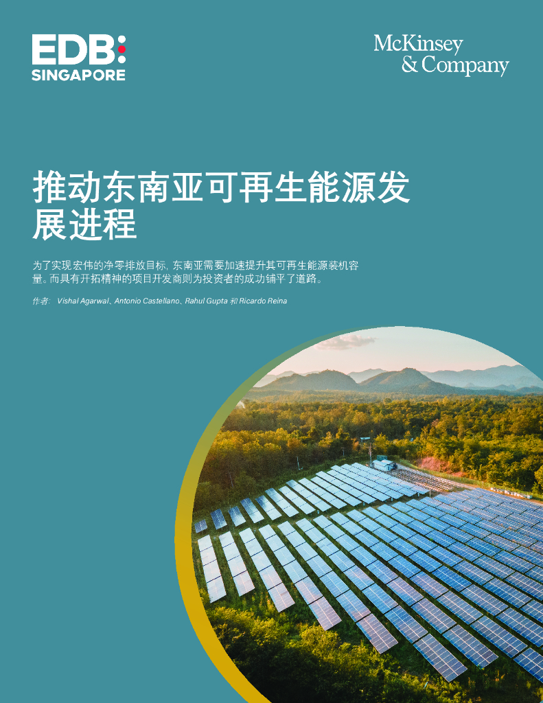 EDB&麦肯锡：2024年推动东南亚可再生能源发展进程报告