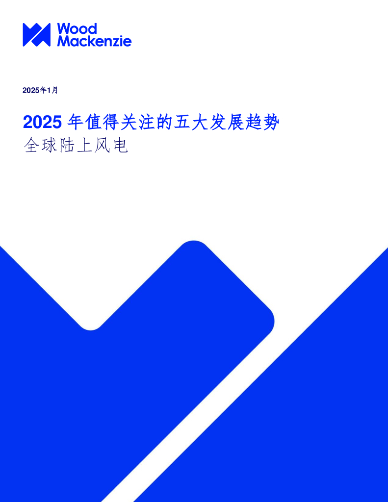 Wood Mackenzie：2025年值得关注的五大发展趋势报告：全球陆上风电