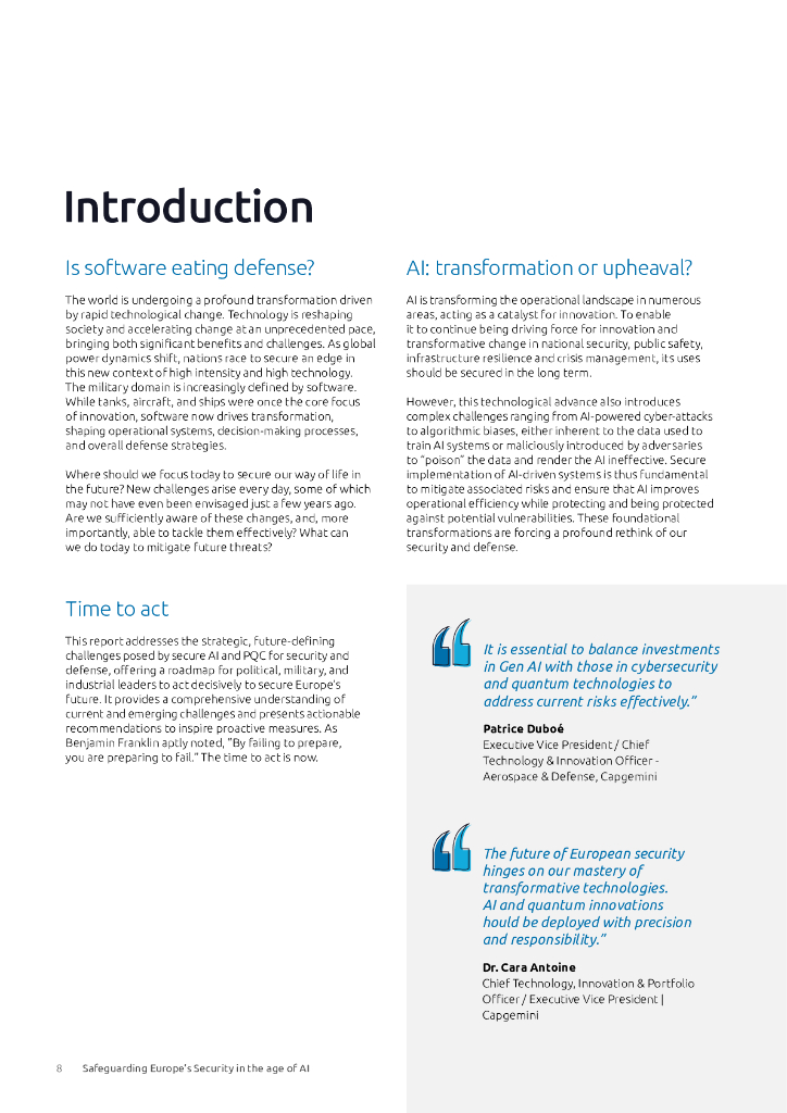 凯捷Capgemini：2025软件定义国防：人工智能AI时代下欧洲安全的战略保障研究报告（英文版）_第8页