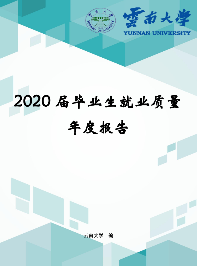 云南大学2020届毕业生就业质量年度报告海报