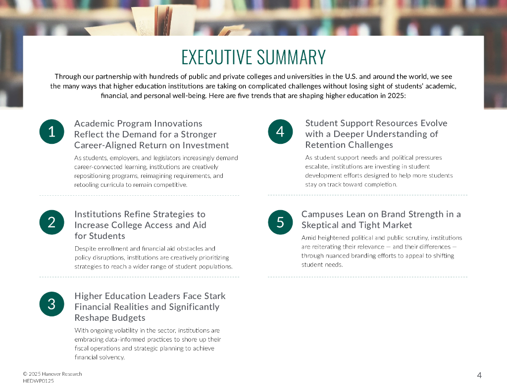 Hanover Research：2025年高等教育趋势报告（英文版）_第4页
