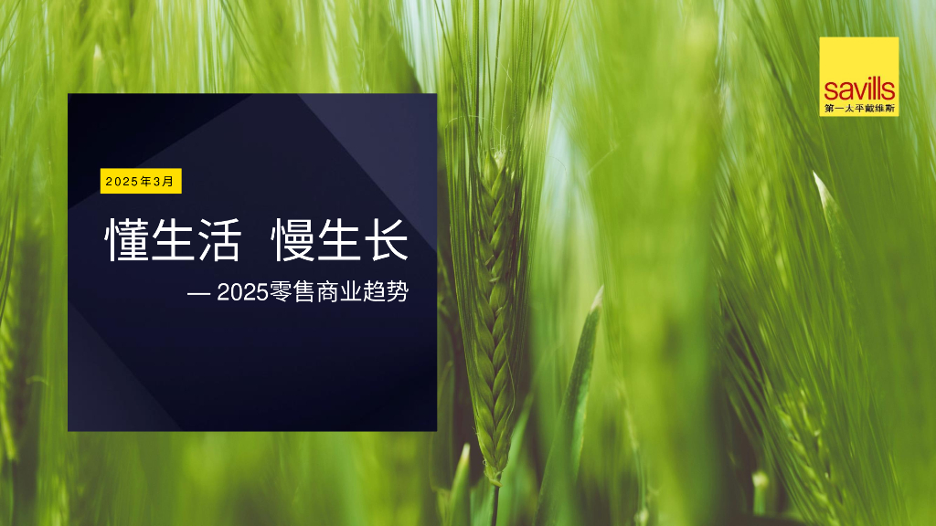 第一太平戴维斯：懂生活 慢生长——2025年零售商业趋势报告