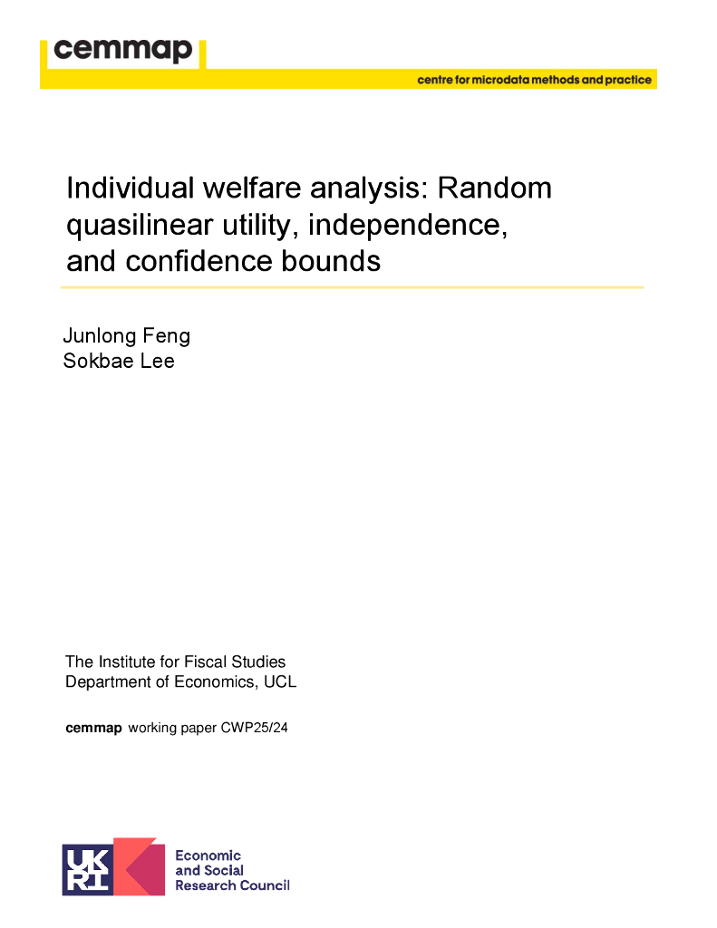 英国财政研究所（IFS）：个体福利分析随机准线性效用、独立性和信任界限（英文版）