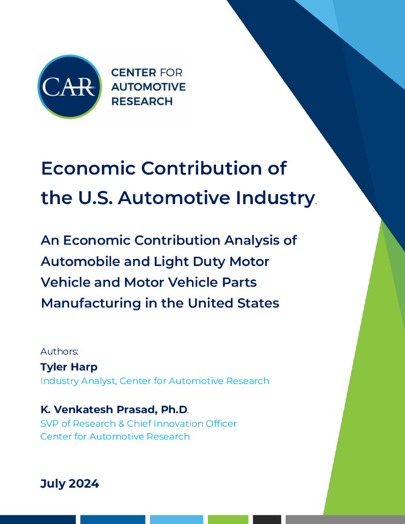 美国汽车研究中心（CAR）：2024年美国汽车工业的经济贡献分析报告（英文版）