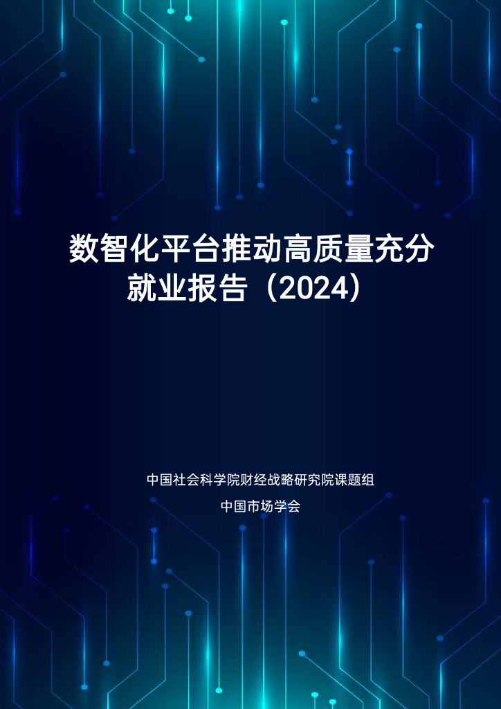 中国社会科学院：数智化平台推动高质量充分就业报告（2024）