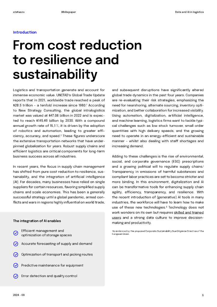 Statworx：2024年物流行业中的数据与AI白皮书：战略性地引入人工智能技术（英文版）_第6页