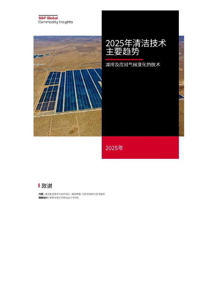 S&P Global：2025年清洁技术主要趋势报告：减排及应对气候变化的技术
