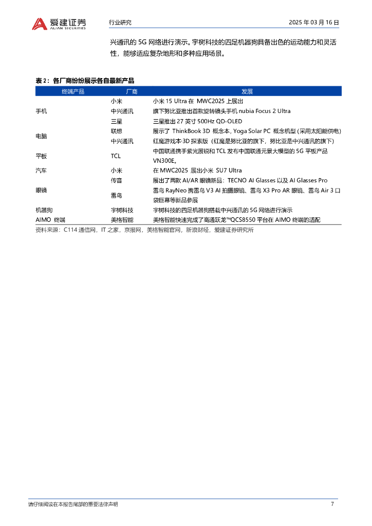 爱建证券：电子行业周报：MWC2025聚焦AI与5G-A技术创新_第7页