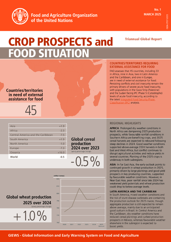 FAO联合国粮农组织：2025年作物前景与粮食形势报告（英文版）