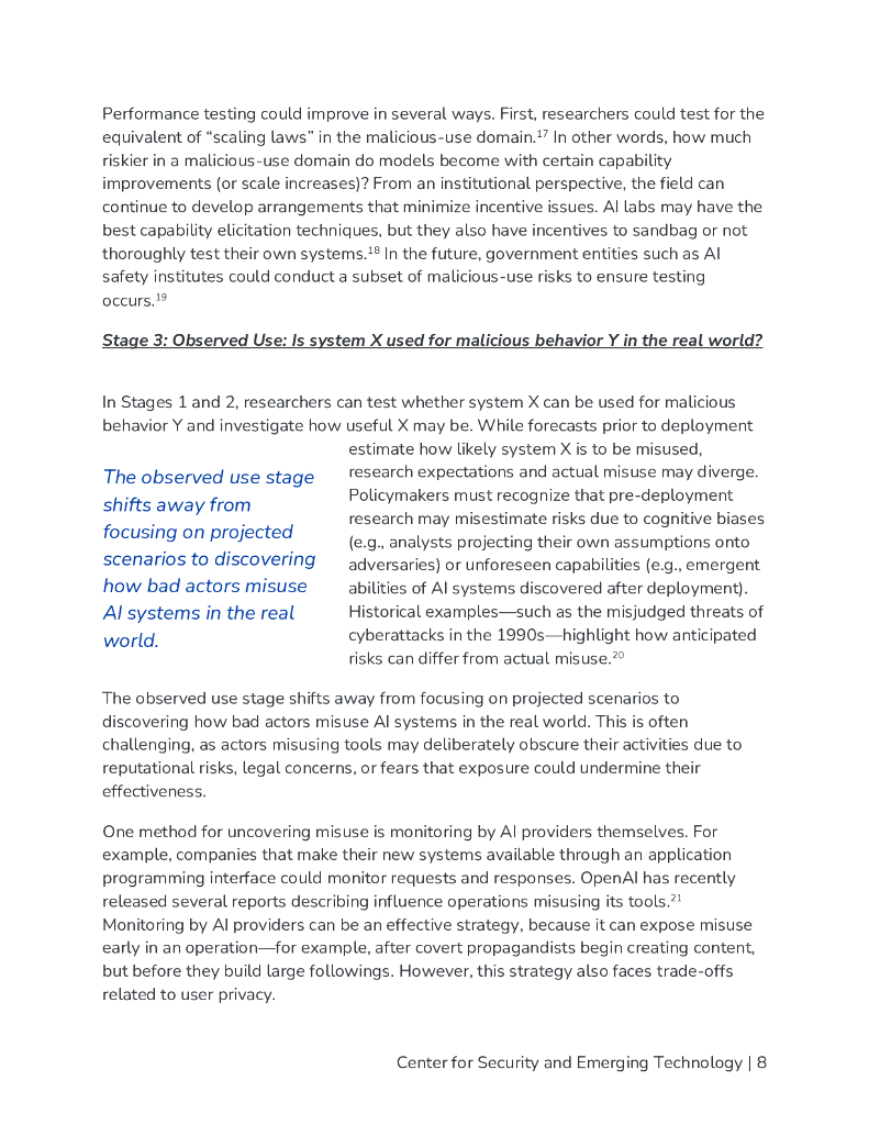 CSET：2025年如何评估高级人工智能系统被恶意使用的可能性报告（英文版）_第9页