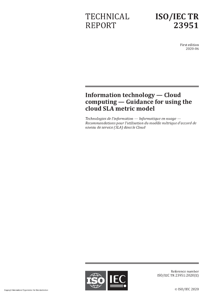 ISO/IEC TR 23951-2020 信息技术.云计算.云SLA度量模型的使用指南