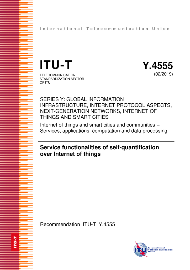 ITU-T Y.4555-2019 物联网自我量化的服务功能