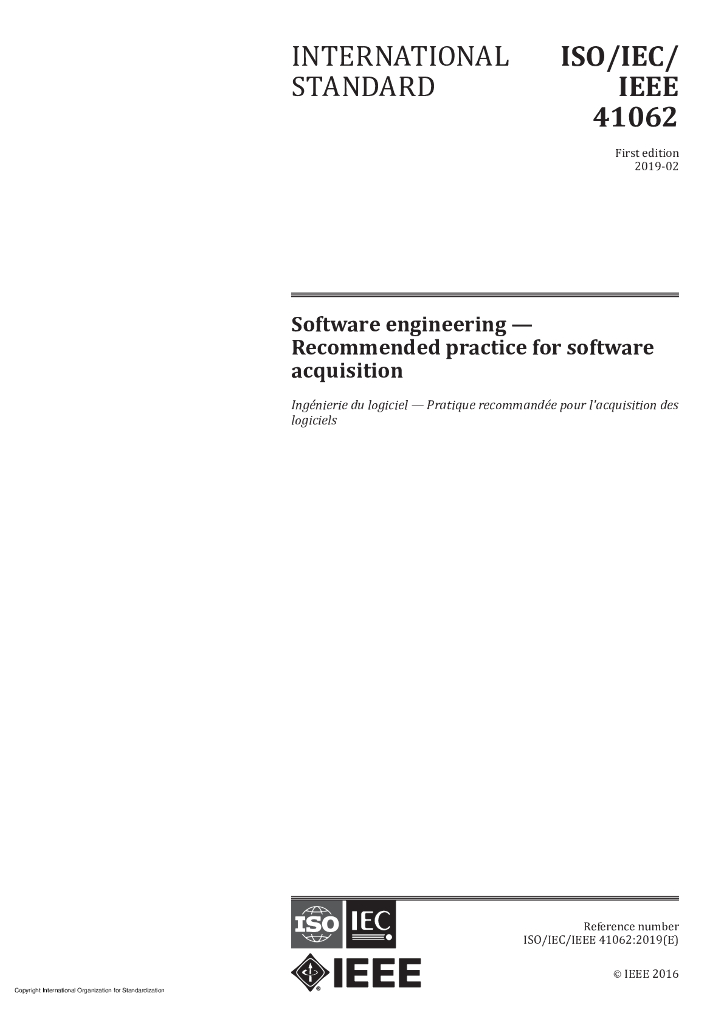 ISO/IEC/IEEE 41062-2019 软件工程 软件获取推荐作法