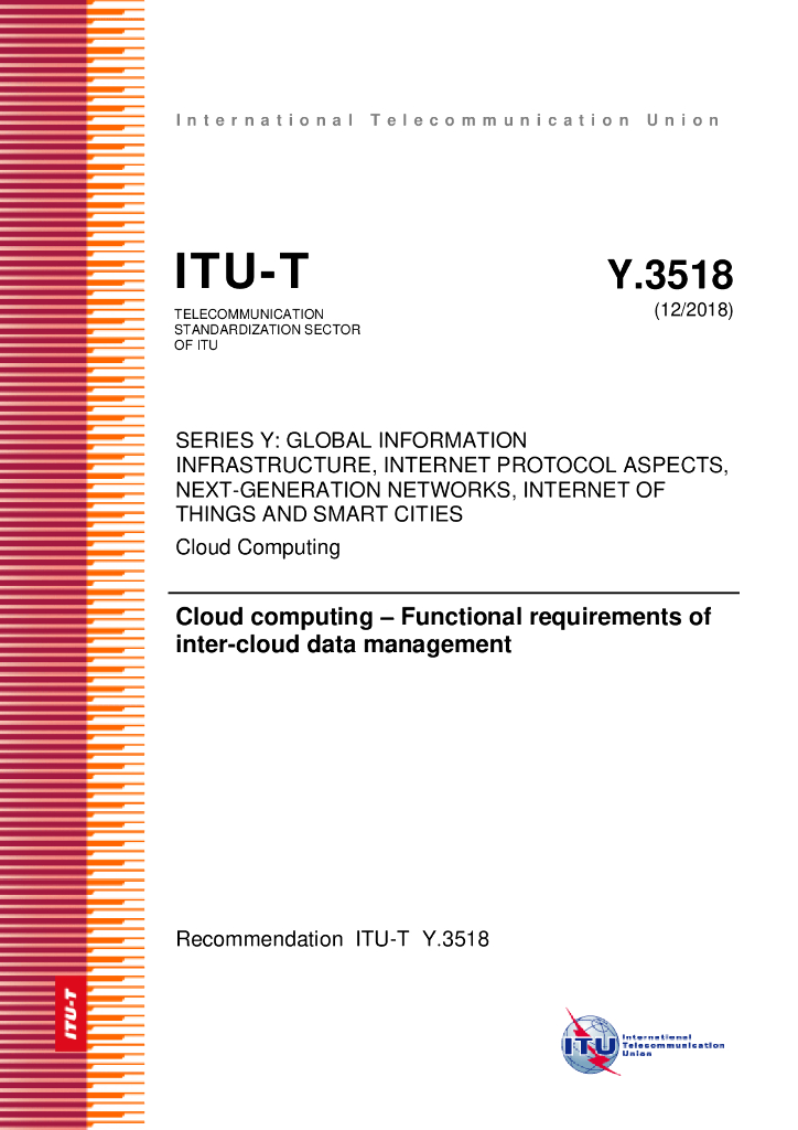 ITU-T Y.3518-2018 云计算 云间数据管理的功能要求