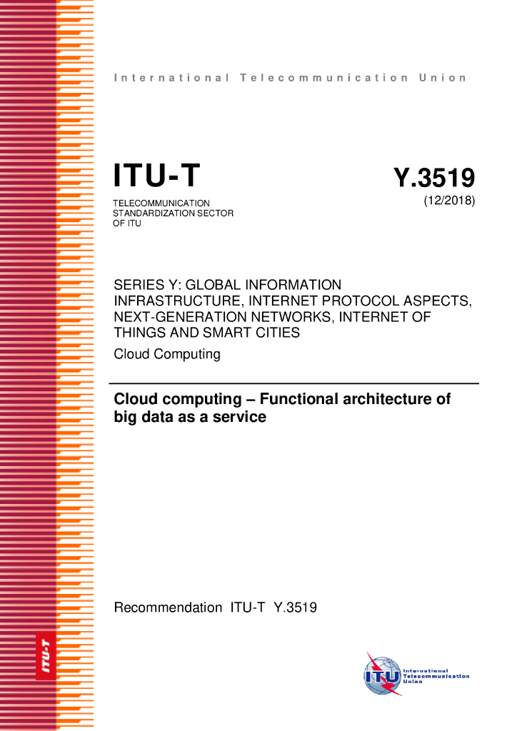 ITU-T Y.3519-2018 云计算 大数据作为服务的功能架构