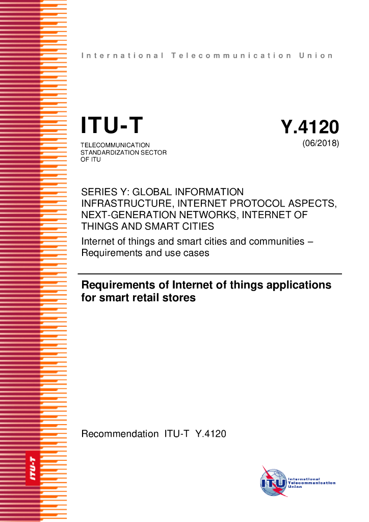 ITU-T Y.4120-2018 物联网应用对智能零售店的要求