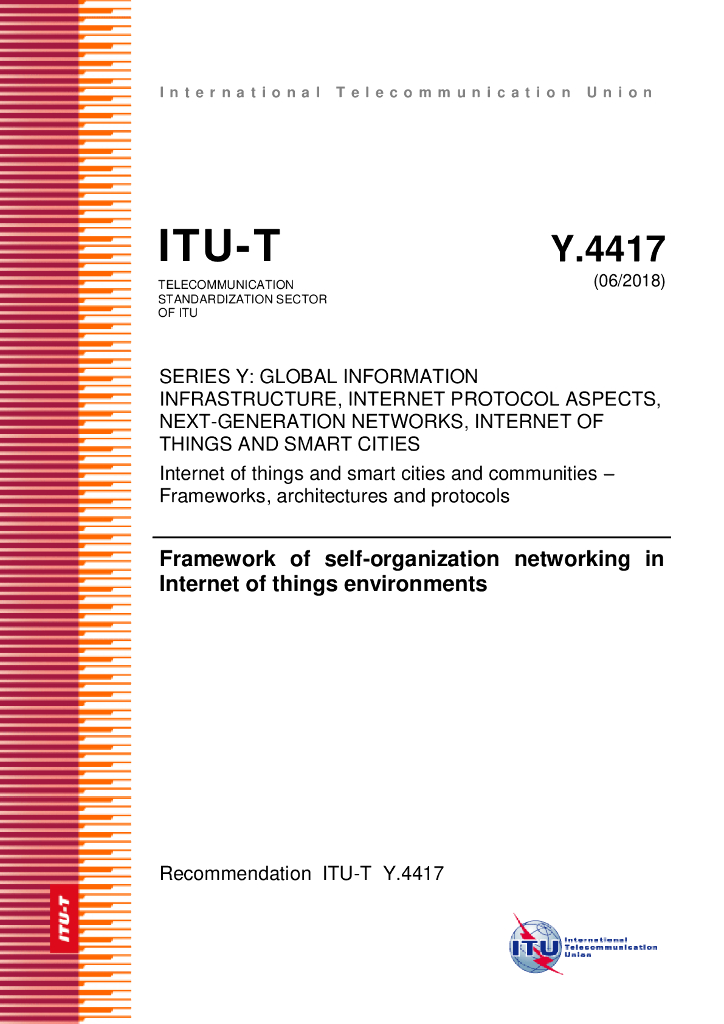 ITU-T Y.4417-2018 物联网环境中自组织网络的框架