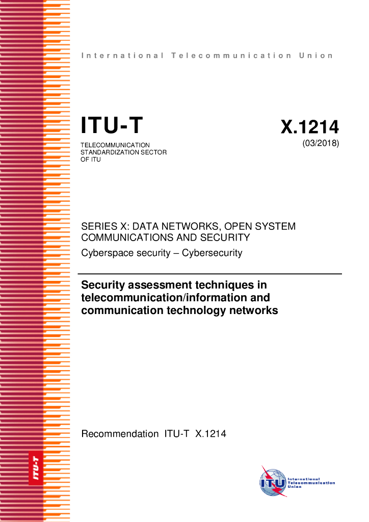 ITU-T X.1214-2018 电信/ICT网络中的安全评估技术
