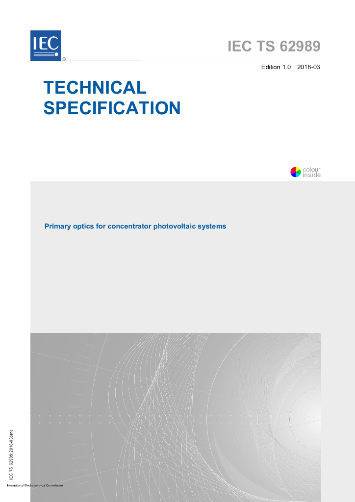 IEC/TS 62989-2018 聚光光伏系统的主要光学系统