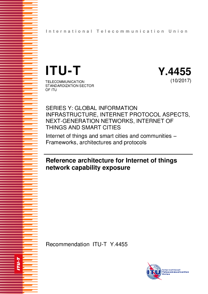 ITU-T Y.4455-2017 物联网网络服务功能的参考体系结构