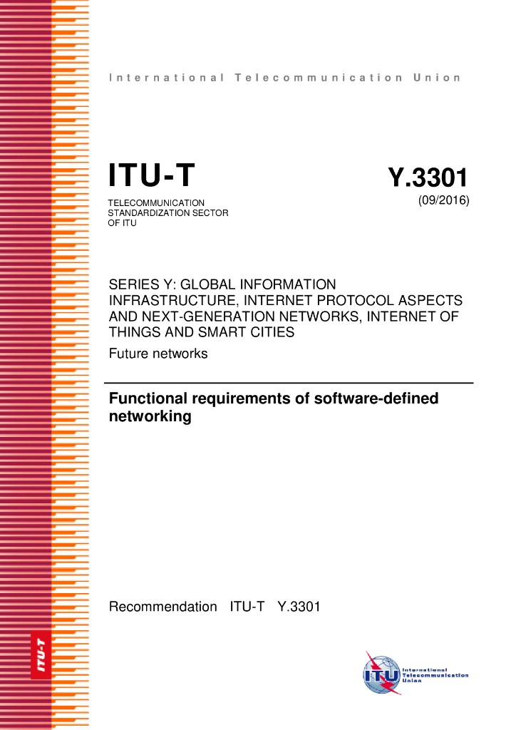 ITU-T Y.3301-2016 软件定义网络的功能要求
