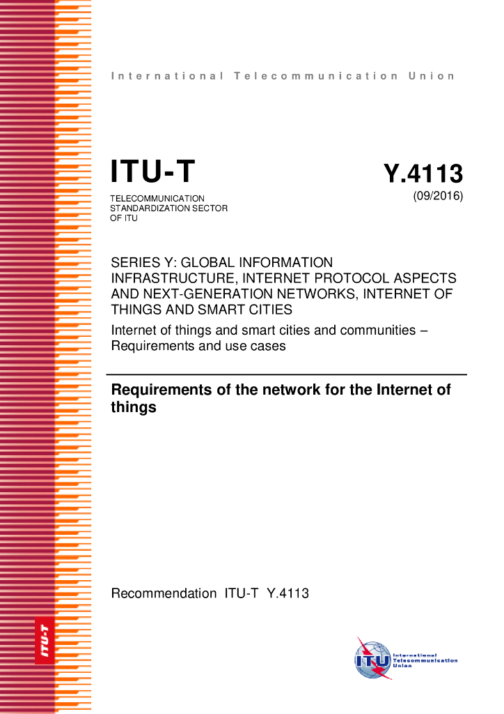ITU-T Y.4113-2016 物联网网络要求