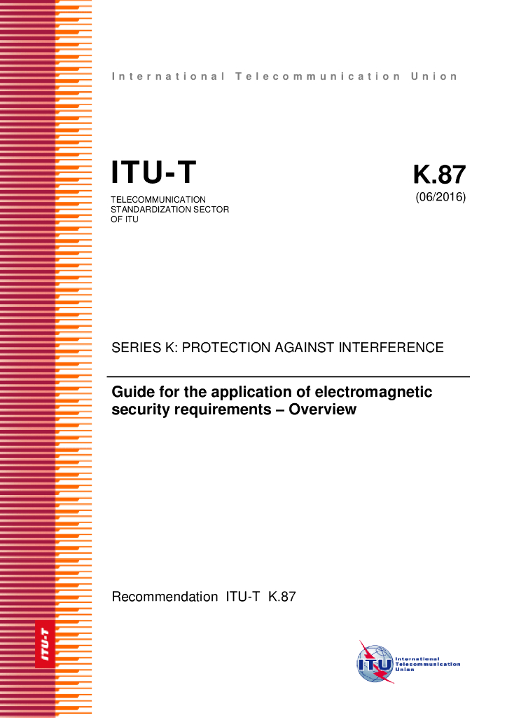ITU-T K.87-2016 电磁安全要求应用的指南 基本建议