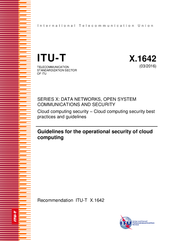 ITU-T X.1642-2016 云计算运行安全指南
