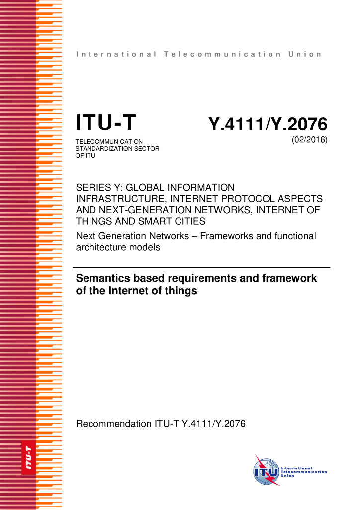 ITU-T Y.2076-2016 物联网基于语义要求和框架