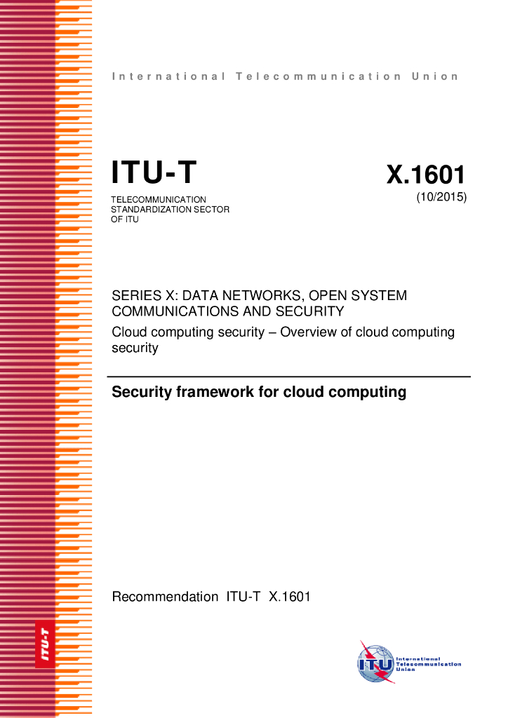 ITU-T X.1601-2015 云计算的安全框架