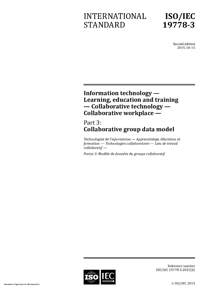 ISO/IEC 19778-3-2015 信息技术 学习、教育和培训 协同技术 协同工作场所 第3部分：协同组数据模型