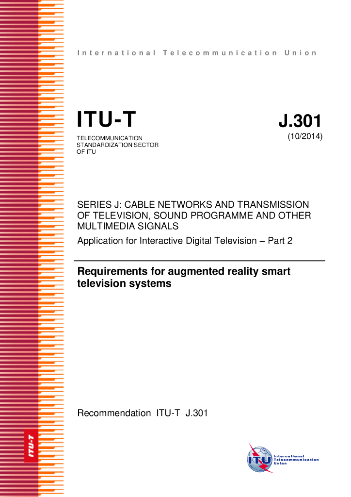 ITU-T J.301-2014 增强视觉智能电视系统要求