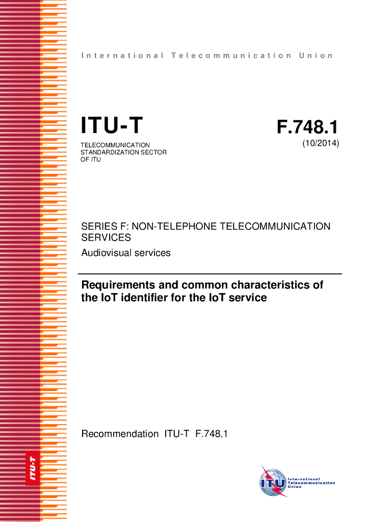 ITU-T F.748.1-2014 物联网服务的物联网标识符的需求和共同特征