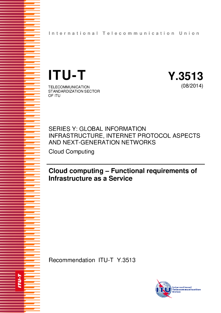 ITU-T Y.3513-2014 云计算 基础设施服务的功能要求