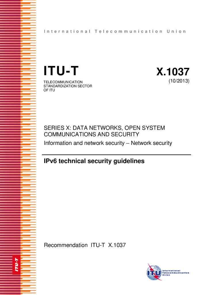 ITU-T X.1037-2013 IPv6的技术安全指南