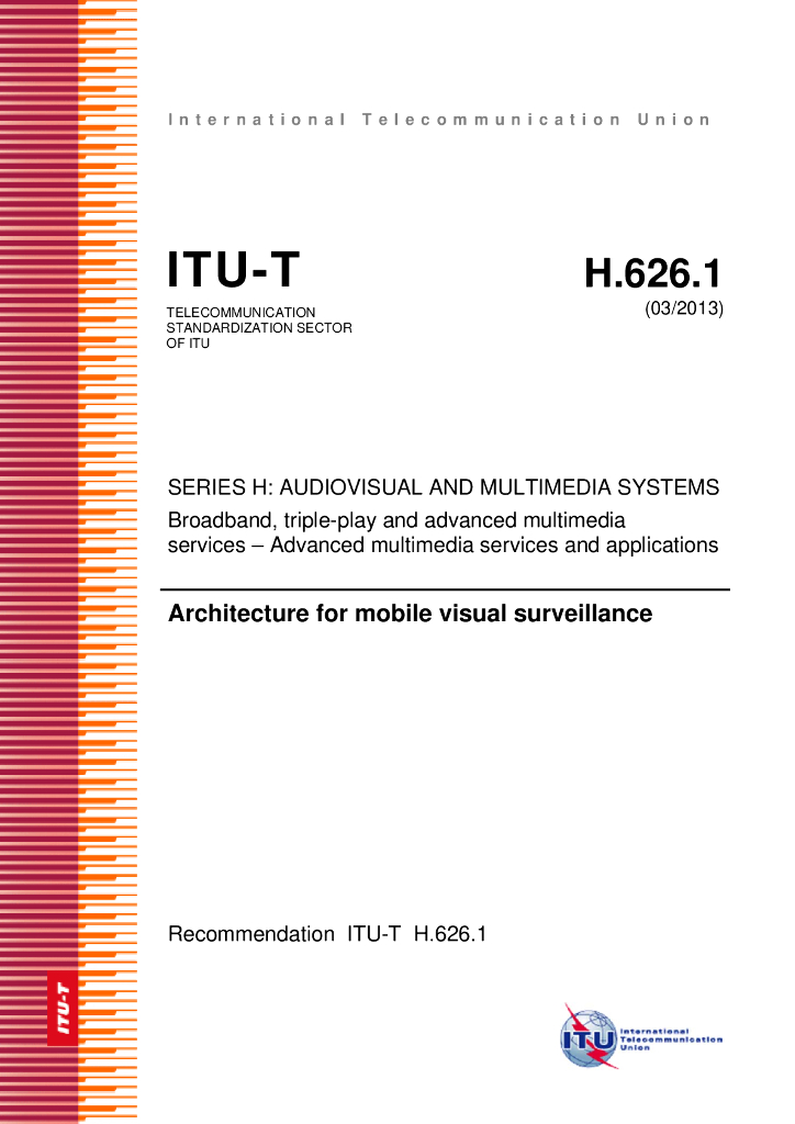ITU-T H.626.1-2013 移动视频监控的架构