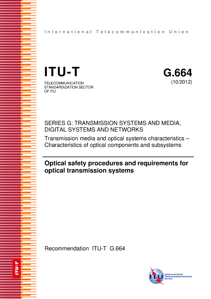 ITU-T G.664-2012 光学光传输系统的安全程序和要求