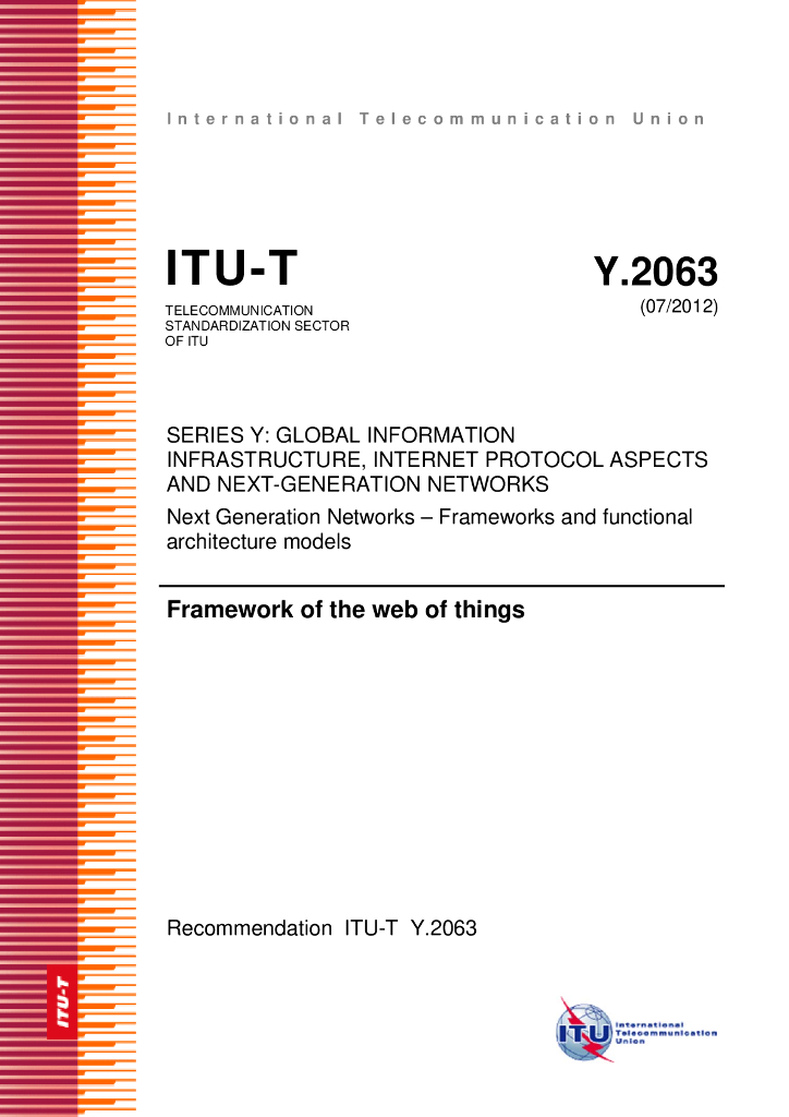 ITU-T Y.4400/Y.2063-2012 物联网框架