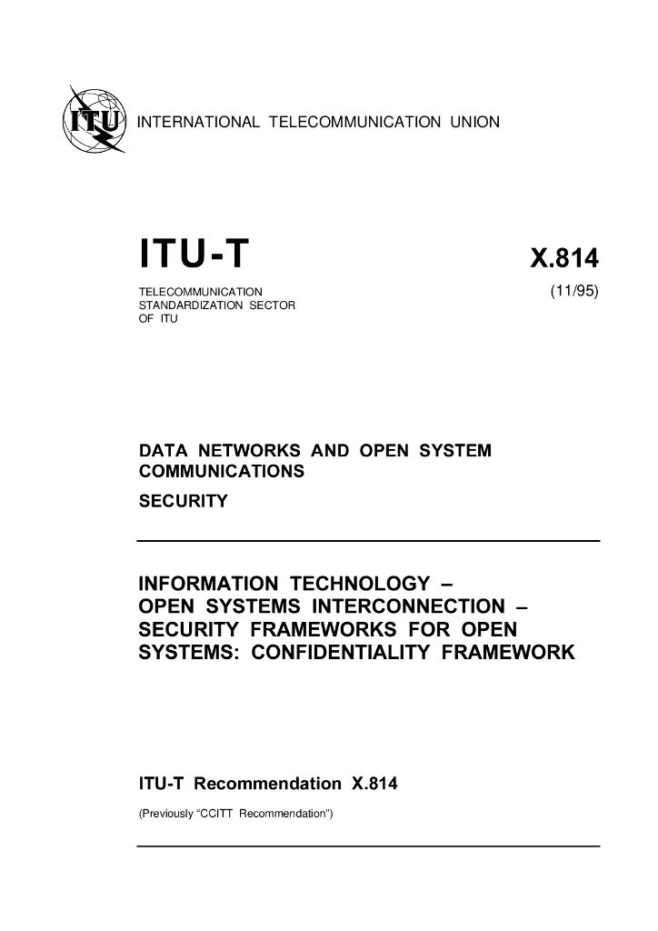 ITU-T X.814-1995 信息技术 开放系统互连(OSI)开放系统安全框架:可信性框架