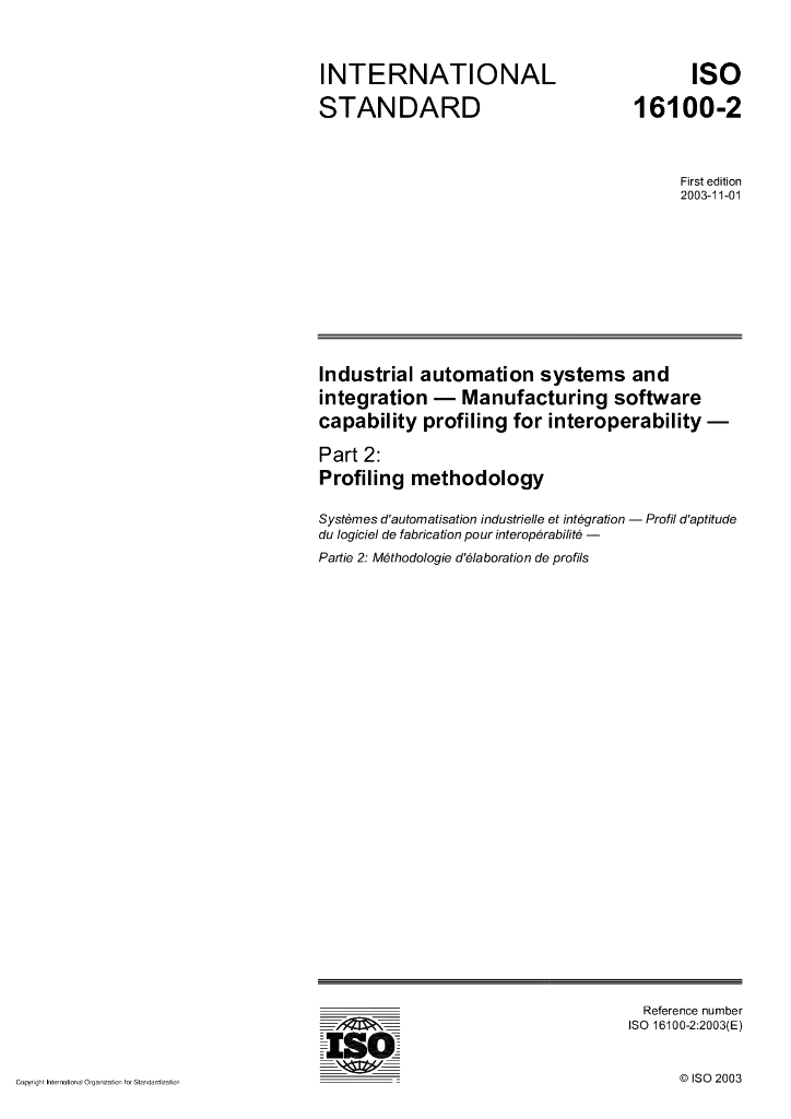 ISO 16100-2-2003 工业自动化系统与集成 制造软件互操作性能力建规 第2部分：建规方法论