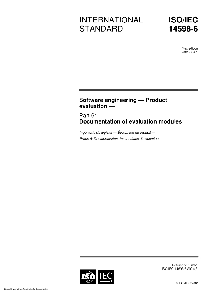 ISO/IEC 14598-6-2001 软件工程 产品评估 第6节:模块评估文件