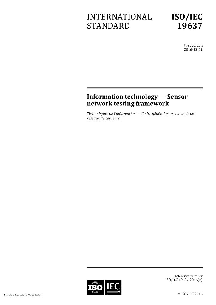 ISO/IEC 19637-2016 信息技术 传感器网络测试框架
