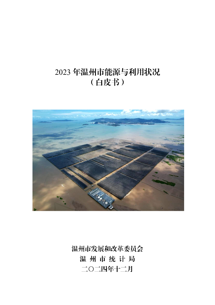 温州市发改委：2023年温州市能源与利用状况白皮书