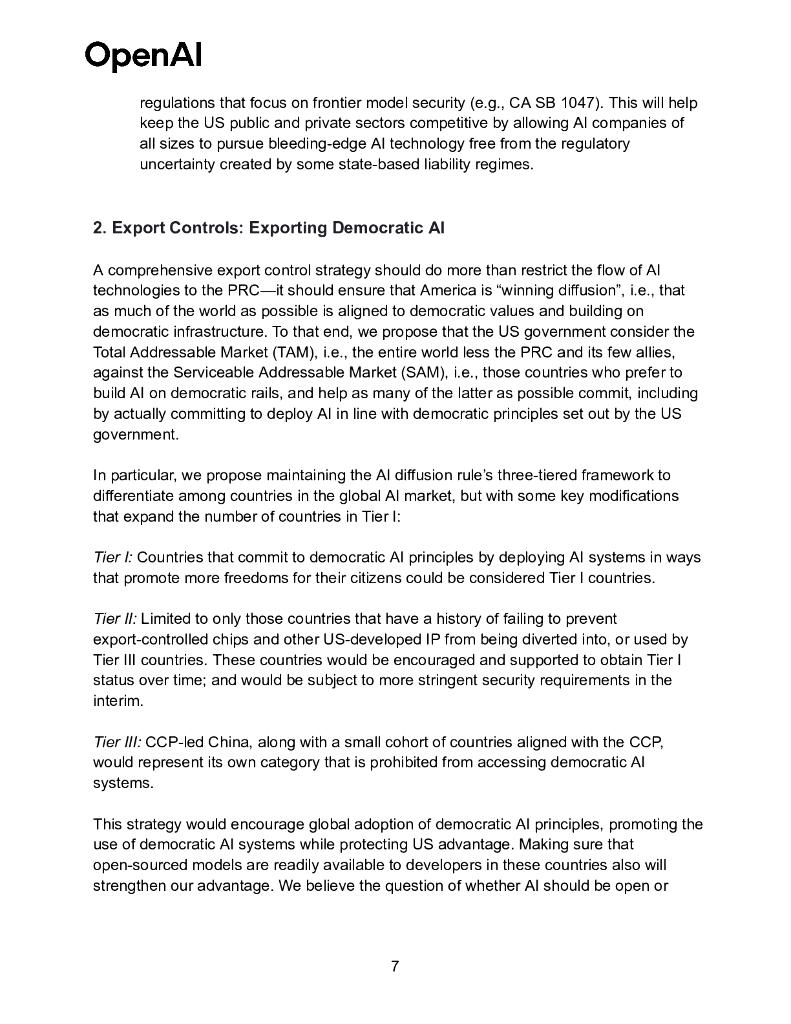 OpenAI：2025年OpenAI对美国人工智能行动计划的建议报告（英文版）_第7页